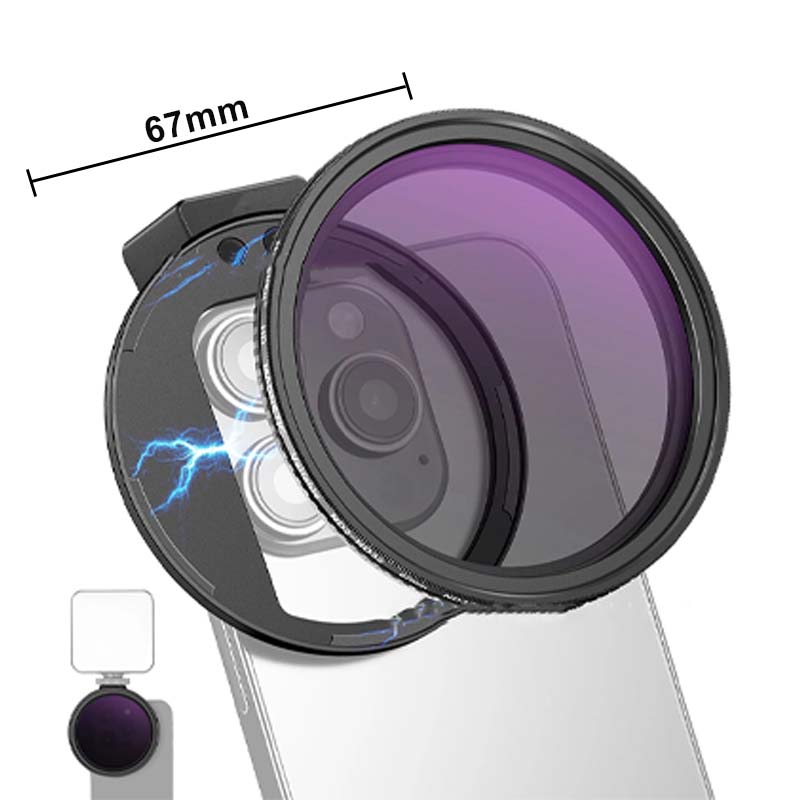 ✨Make your phone's lens comparable to a professional camera📸67mm Clip On Variable Phone Lens Filter Kit