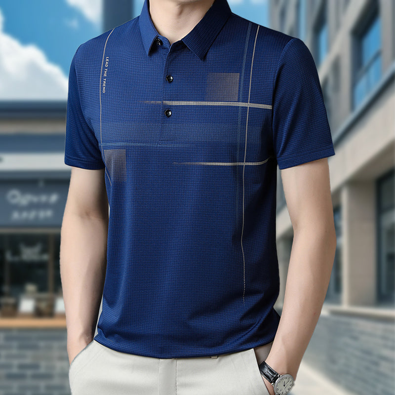 🌞Summer Hot Sale-Buy 3 Get 1 Free👕Men's Loose Cool Breathable Lapel T-Shirt