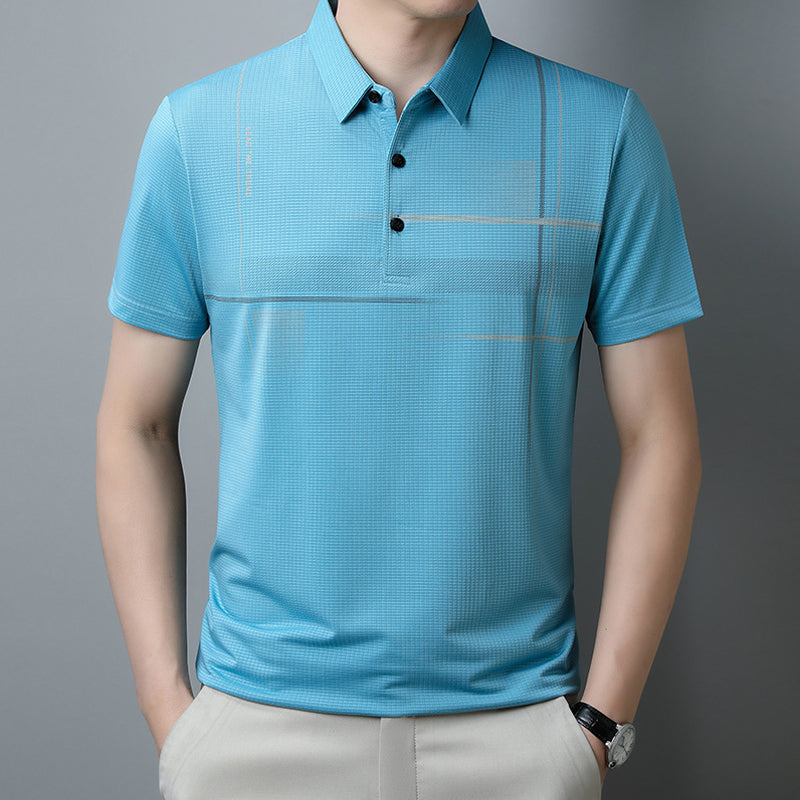 🌞Summer Hot Sale-Buy 3 Get 1 Free👕Men's Loose Cool Breathable Lapel T-Shirt