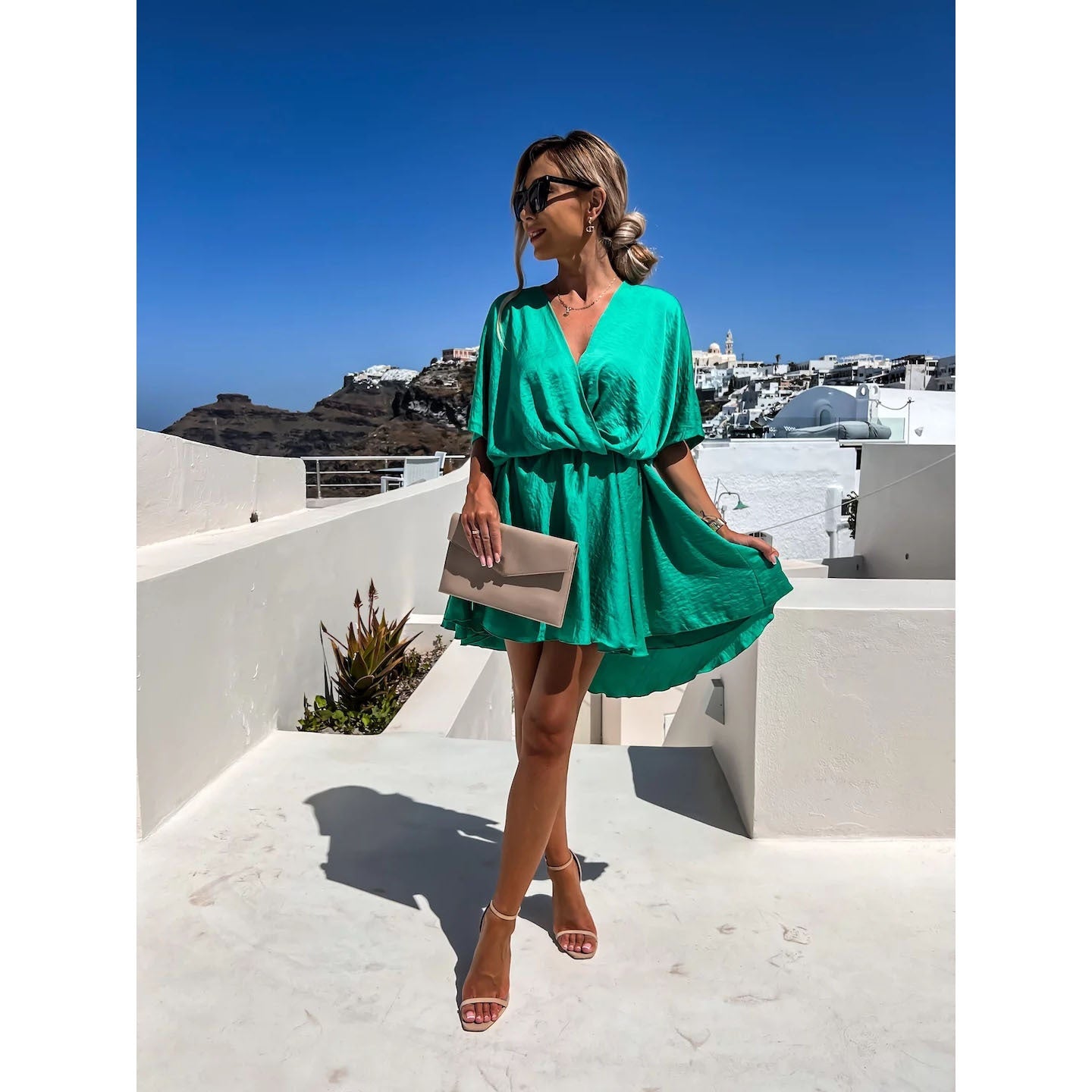 💖Limited Sale 50% OFF🎀Women's Fluttering Loose Waist Irregular Hem Dresses
