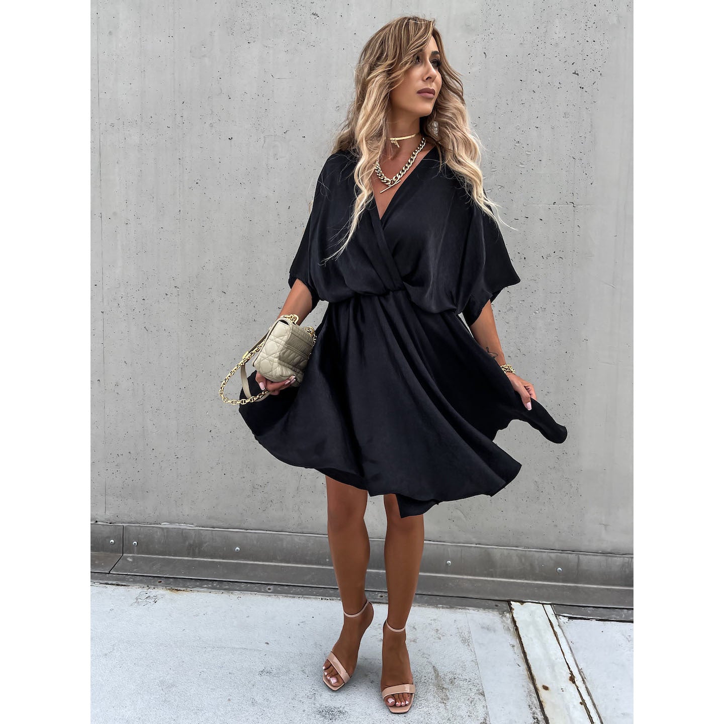 💖Limited Sale 50% OFF🎀Women's Fluttering Loose Waist Irregular Hem Dresses