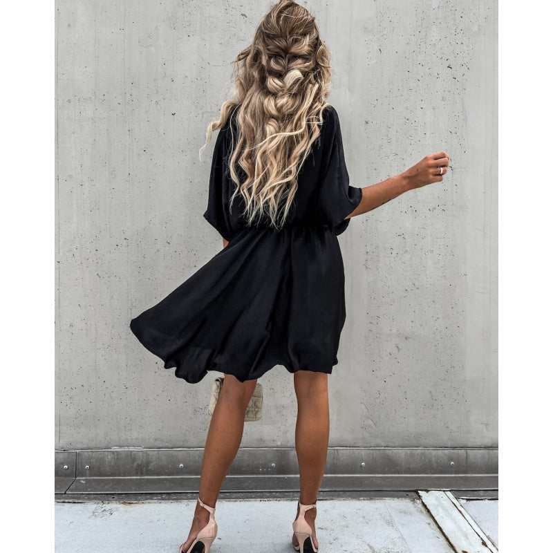 💖Limited Sale 50% OFF🎀Women's Fluttering Loose Waist Irregular Hem Dresses