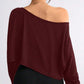 👚🌟️Limited Time 40% OFF🌀 Women's Long Sleeve Oversized Loose Off The Shoulder Crop Tops - Stylish Comfort, Free Spirit, Show Your Unique Charm!