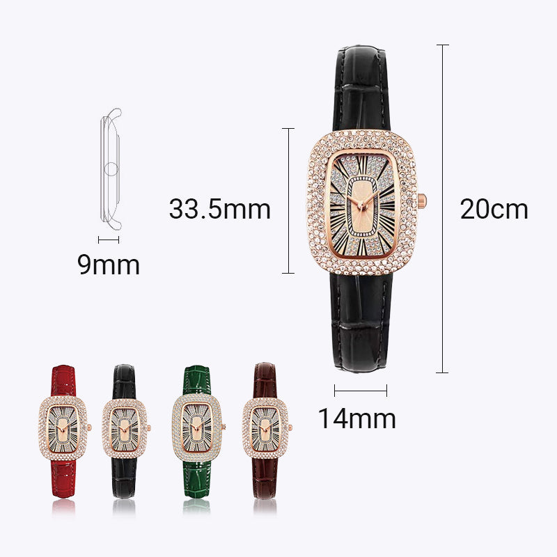 💕Women Square Luxury Crystal Rhinestone Diamond Watches
