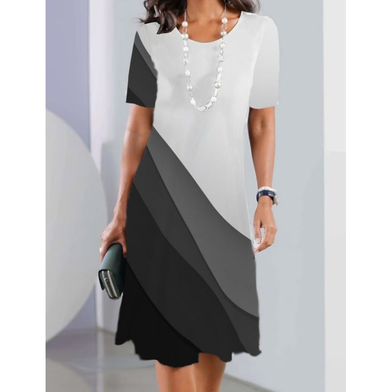✨Summer Fashion👗Appearing Thin Women's Casual Loose Floral 3D Digital Printed Round Neck Dresses