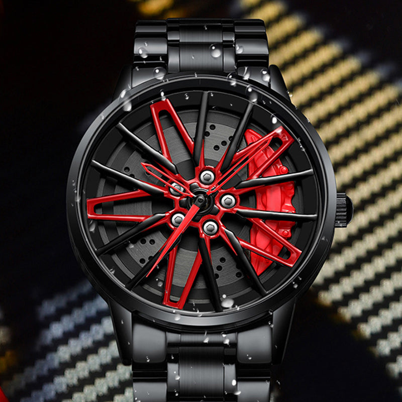 ⌚Most popular in 2025🛞Men's 3D Rotating Skeleton Car Wheel Wrist Watch