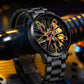 ⌚Most popular in 2025🛞Men's 3D Rotating Skeleton Car Wheel Wrist Watch