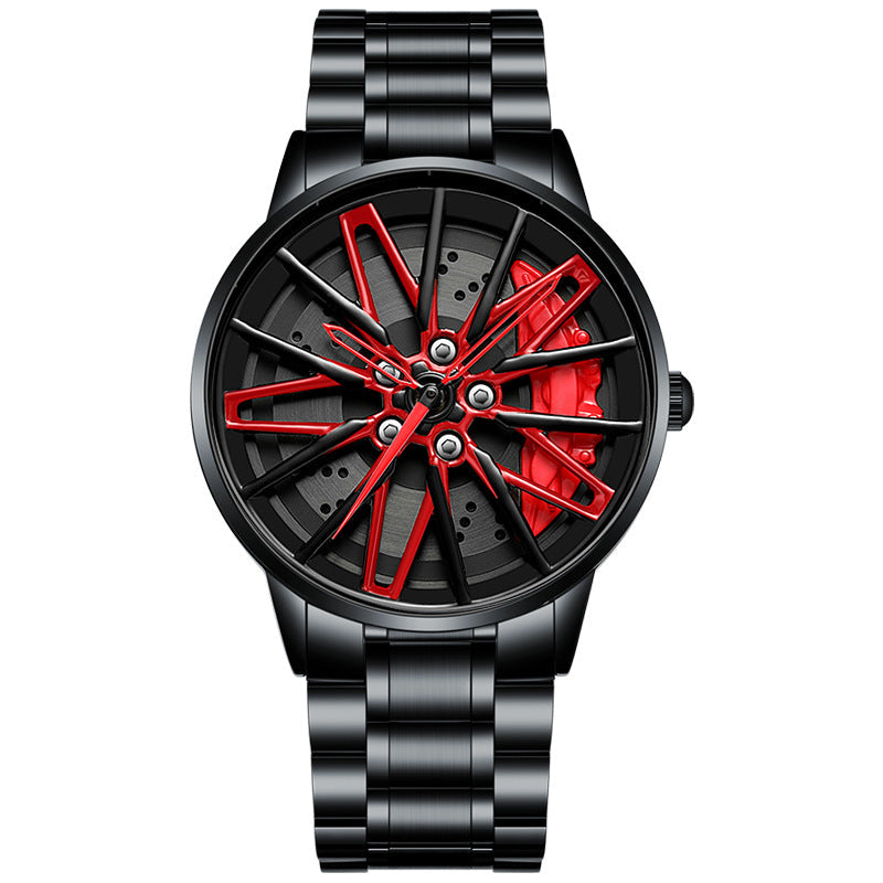 ⌚Most popular in 2025🛞Men's 3D Rotating Skeleton Car Wheel Wrist Watch
