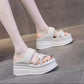 🌺Fashion Height Increase👡Women's Rhinestone Thick Platform Slip-On Sandals