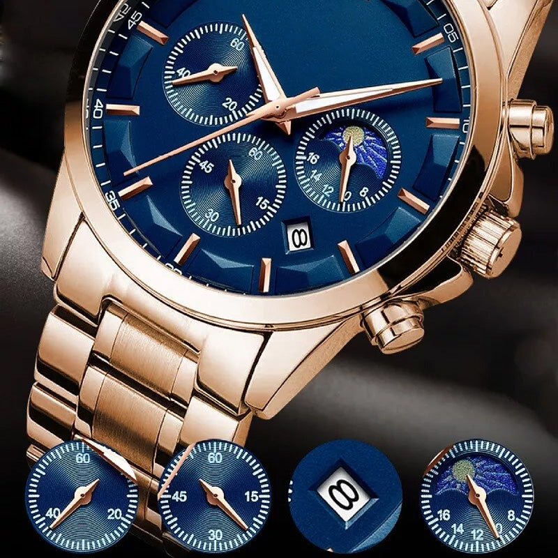 ⌚2025 New Business Mens Watch✨ Men’s Quartz Stainless Steel Watch