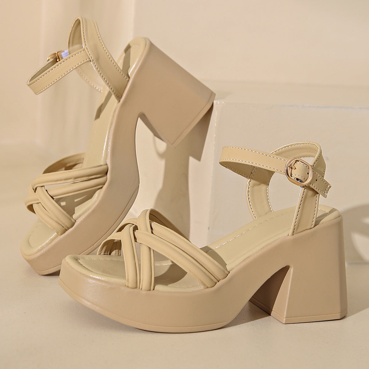 🎉Summer Fashion New👡Women’s Open Toe High Chunky Heel Sandals