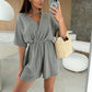 🎉Summer New Arrivals👗Women’s Wrap V-Neck Shorts Jumpsuits