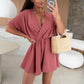 🎉Summer New Arrivals👗Women’s Wrap V-Neck Shorts Jumpsuits
