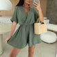 🎉Summer New Arrivals👗Women’s Wrap V-Neck Shorts Jumpsuits