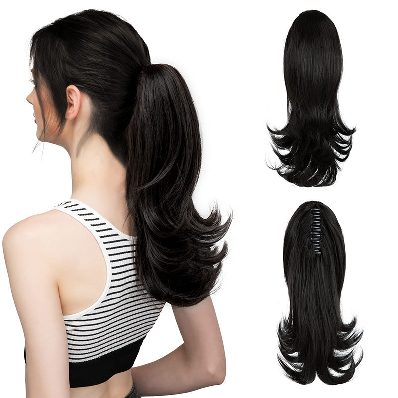 ✨The Secret of Confidence👸Women's Slightly Curly Chemical Fiber Hair Simulation Natural Fake Ponytail Hairpin