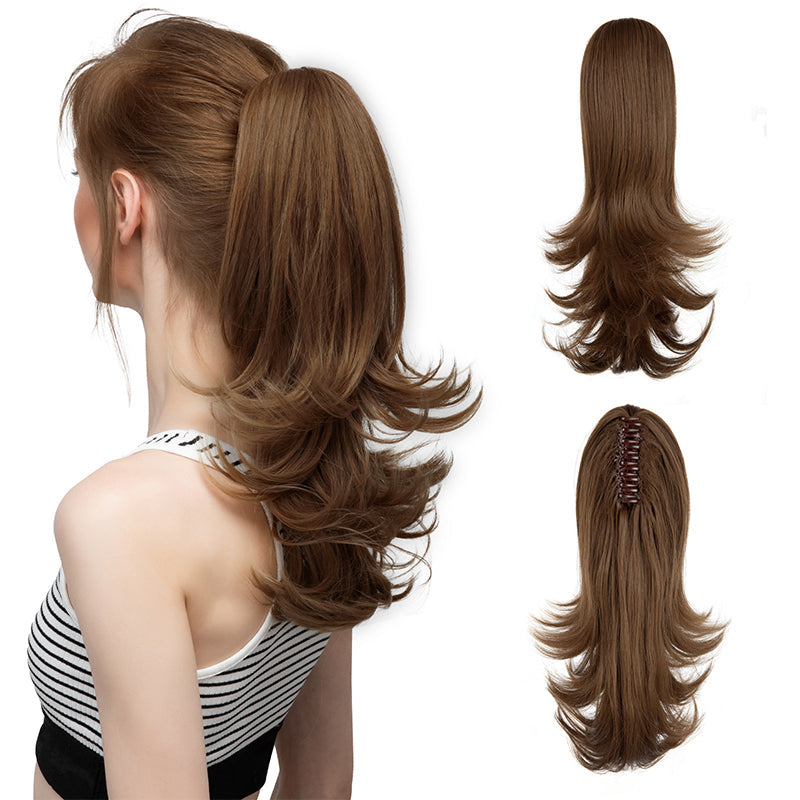 ✨The Secret of Confidence👸Women's Slightly Curly Chemical Fiber Hair Simulation Natural Fake Ponytail Hairpin