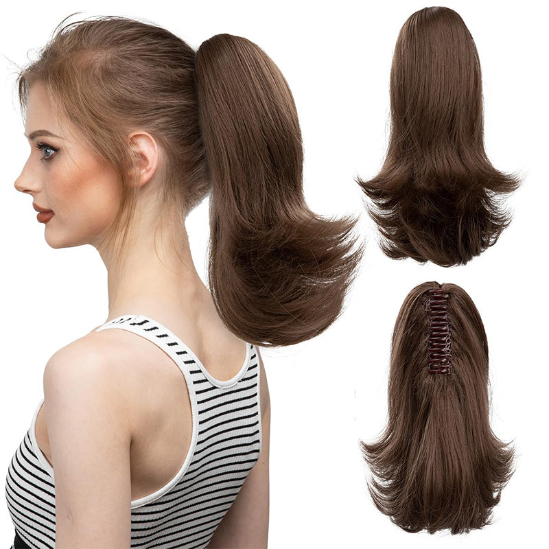 ✨The Secret of Confidence👸Women's Slightly Curly Chemical Fiber Hair Simulation Natural Fake Ponytail Hairpin