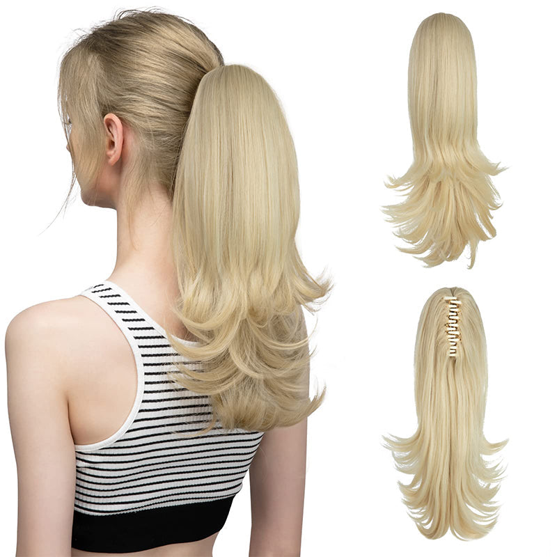 ✨The Secret of Confidence👸Women's Slightly Curly Chemical Fiber Hair Simulation Natural Fake Ponytail Hairpin