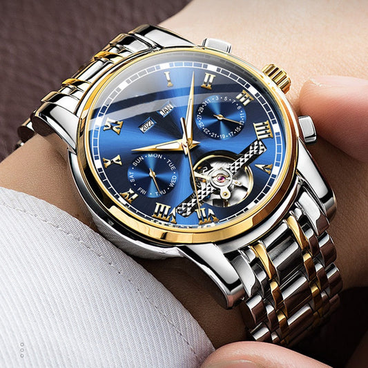 👑Skeletonized men's automatic watch - Visible mechanical movement | Stainless steel case