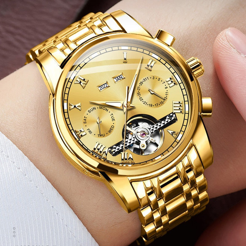 👑Skeletonized men's automatic watch - Visible mechanical movement | Stainless steel case
