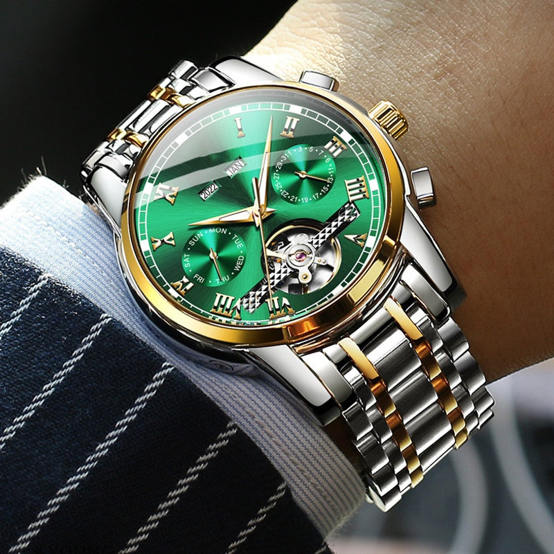 👑Skeletonized men's automatic watch - Visible mechanical movement | Stainless steel case
