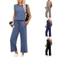 🩷2025 New Women's  Sleeveless Top & Wide-Leg Pants 2-Piece Set