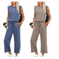 🩷2025 New Women's  Sleeveless Top & Wide-Leg Pants 2-Piece Set