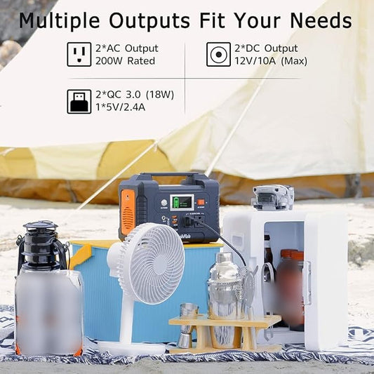 ⏳Time-limited Special⚡FlashFish®200W Portable Power Station with Display【Home emergency, outdoor use】
