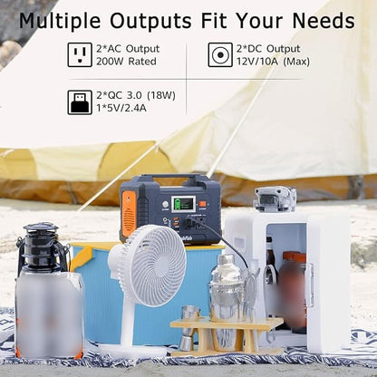 ⚡FlashFish 200W Solar Generator - Portable Power Station with LCD Display for Blackouts & Camping