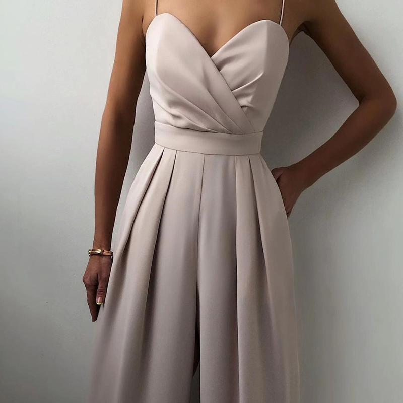 🔥Mother's Day Special Offer：49% OFF🔥Women's Solid Color Camisole Waist-slimming Straight Jumpsuit