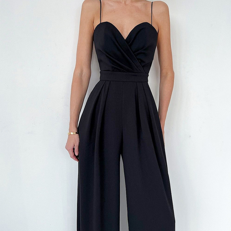 🔥Mother's Day Special Offer：49% OFF🔥Women's Solid Color Camisole Waist-slimming Straight Jumpsuit
