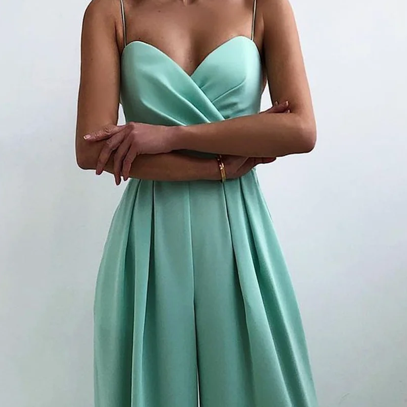🔥Mother's Day Special Offer：49% OFF🔥Women's Solid Color Camisole Waist-slimming Straight Jumpsuit