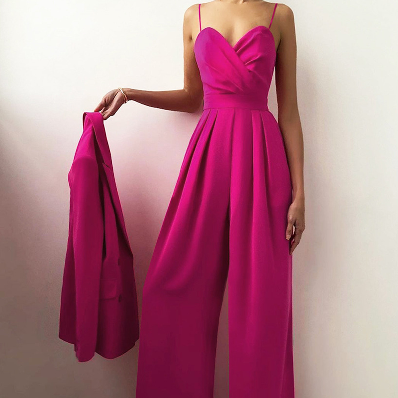 🔥Mother's Day Special Offer：49% OFF🔥Women's Solid Color Camisole Waist-slimming Straight Jumpsuit