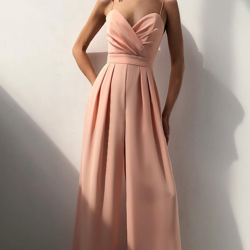 🔥Mother's Day Special Offer：49% OFF🔥Women's Solid Color Camisole Waist-slimming Straight Jumpsuit