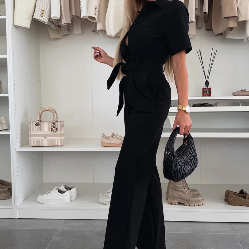 🎉🛍️Summer New Arrivals👗Women’s Button-Down Jumpsuit with Waist Tie