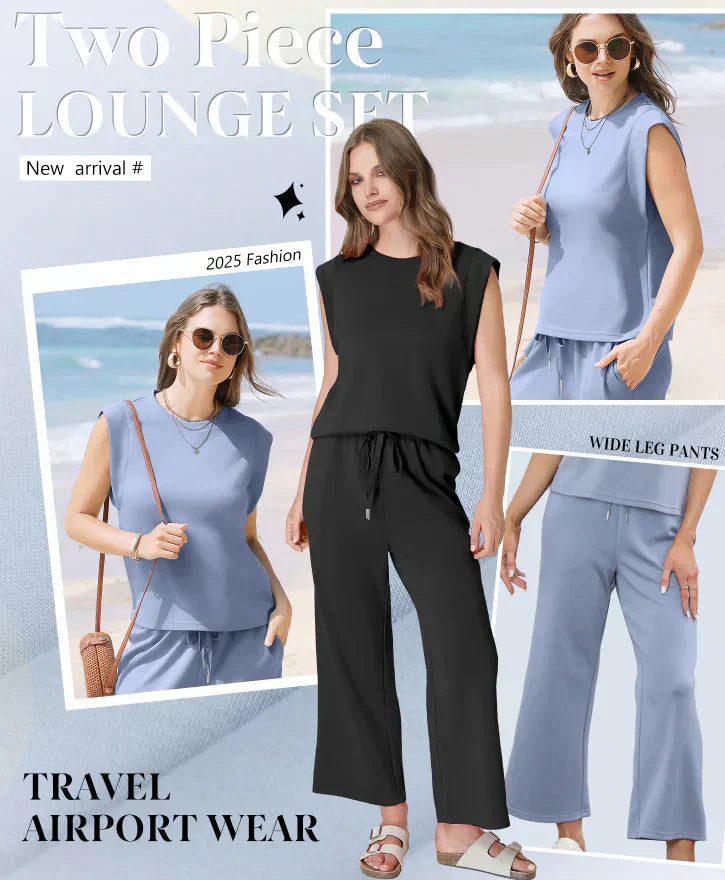 🩷2025 New Women's  Sleeveless Top & Wide-Leg Pants 2-Piece Set
