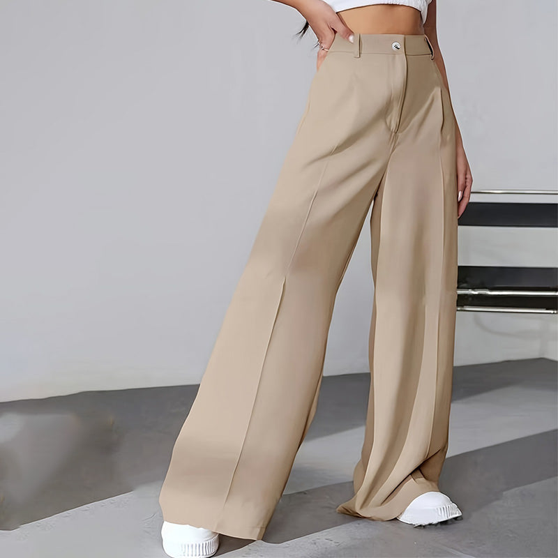 🎉Limited-Time 50% OFF--Women's Solid Color High-Waisted Wide-Leg Pants