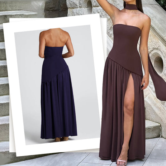 🎉Mother's Day 50% OFF💃Women's Sexy Strapless Backless High Split Maxi Dresses