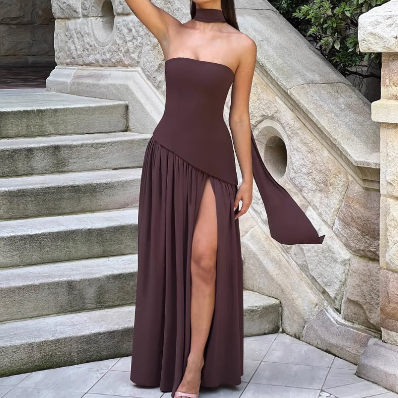 🎉Mother's Day 50% OFF💃Women's Sexy Strapless Backless High Split Maxi Dresses