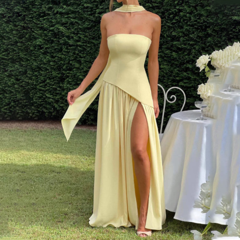 🎉Mother's Day 50% OFF💃Women's Sexy Strapless Backless High Split Maxi Dresses
