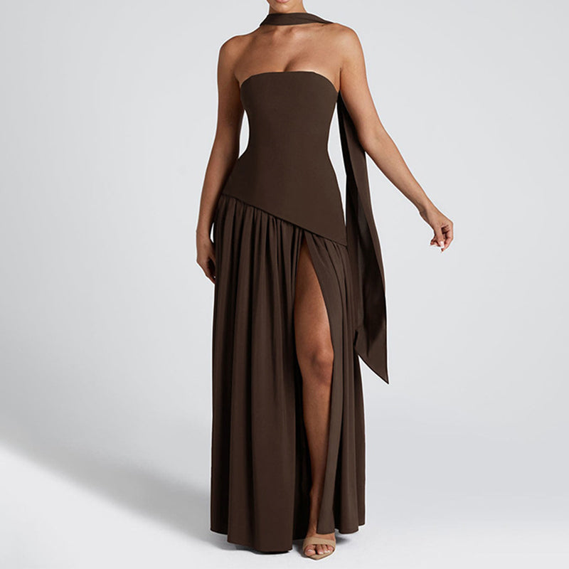 🎉Mother's Day 50% OFF💃Women's Sexy Strapless Backless High Split Maxi Dresses