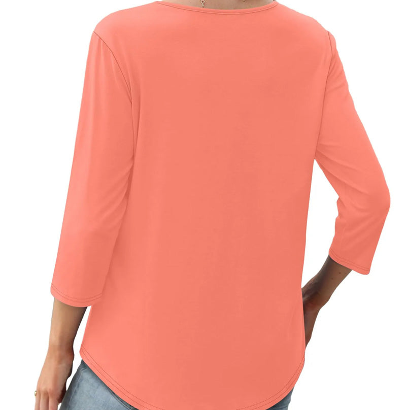 🌸Sommer Special💐Ruffled Round Neck Loose Fit Thin T-Shirt