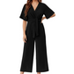 💖Women's Elegant V-Neck Wide Leg Waist Tie Jumpsuit