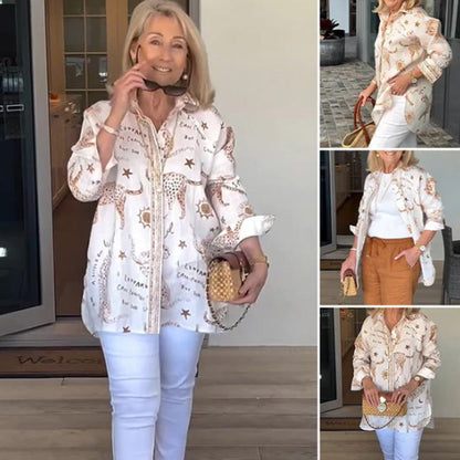 🎉Mother's Day Limited Time Half Price🎁Women’s Long Sleeve Oversized Button Down Shirt