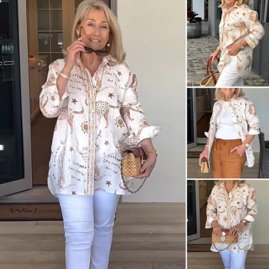 🎉Mother's Day Limited Time Half Price🎁Women’s Long Sleeve Oversized Button Down Shirt