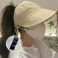🎉Summer Sun Protection Essentials👒Wide-Brimmed Half-Cap Sun Hat with Hook Closure