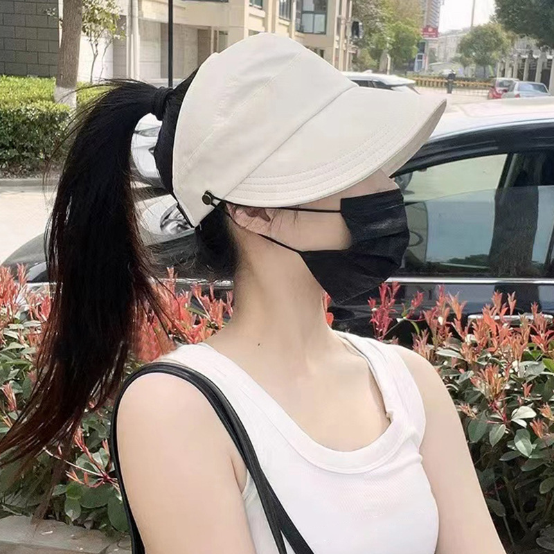 🎉Summer Sun Protection Essentials👒Wide-Brimmed Half-Cap Sun Hat with Hook Closure