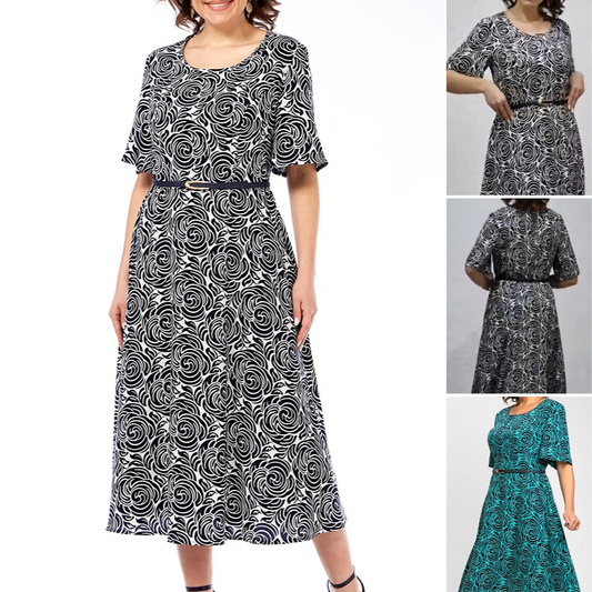 🎁Mother's Day 50%OFF🥻Elegant Printed Maxi Dress with Belt