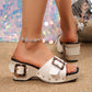 🎊Elegant and Popular👡Women’s Wedge Slide Sandals with Studded Strap