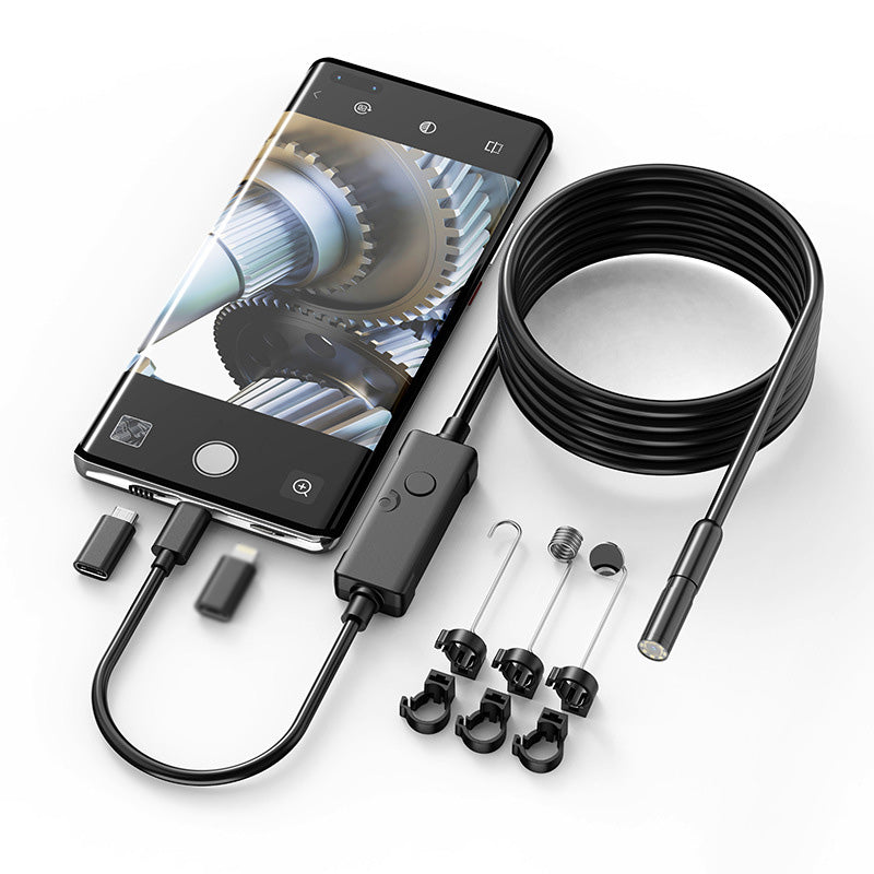 🥳 Waterproof HD Endoscope Camera – 200W HD, 8mm probe. Type-C/Micro/Lightning – plug & play with 99% phones. Ideal for tight spaces! 🔌✨